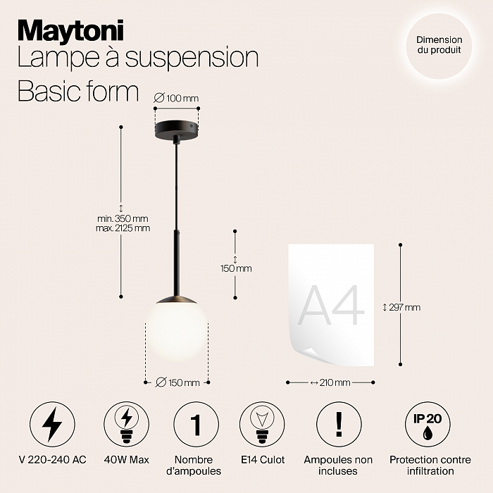 Светильник Maytoni MOD321PL-01B