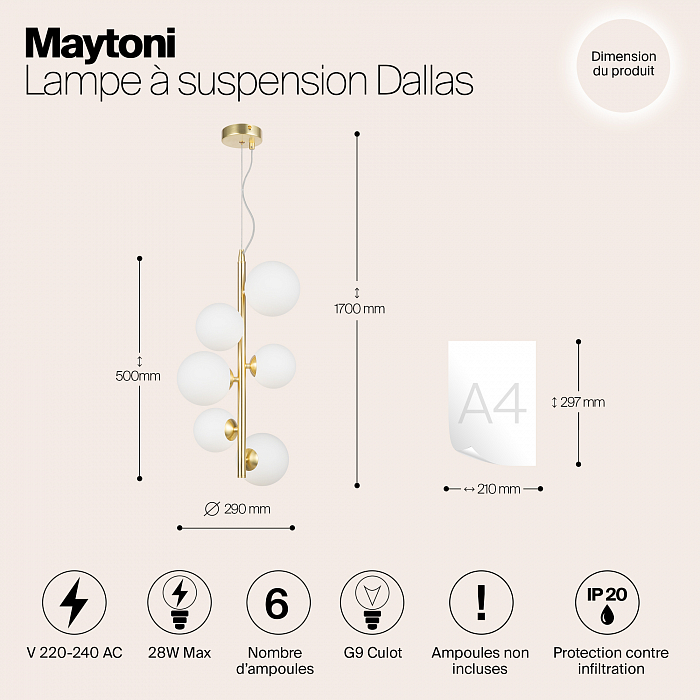 Светильник Maytoni MOD545PL-06BS